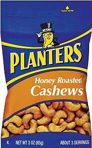 HONYROAST CASHEWS PLANTERS 3OZ
