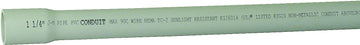 JM Eagle 67470 Rigid Conduit, 1-1/4 in, 10 ft L, SCH 40, PVC, Gray