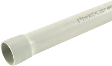 JM Eagle 67496 Rigid Conduit, 2 in, 10 ft L, SCH 40, PVC, Gray
