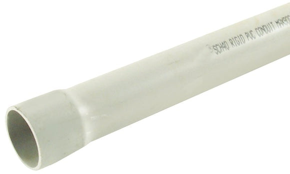 JM Eagle 44610 Conduit, 4 in, 10 ft L, SCH 40, PVC, Gray