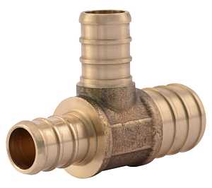 TEE PEX RT LF 3/4X1/2X1/2IN   
