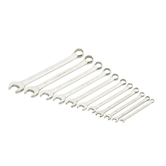GearWrench 81934 Combination Wrench Set, 11-Piece, Steel, Chrome, Silver
