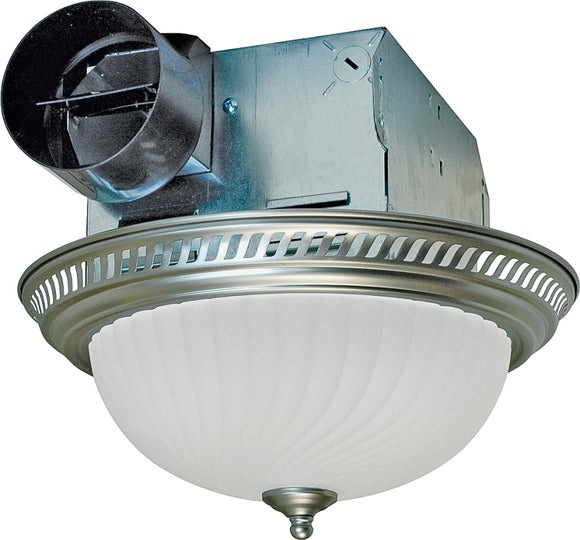 Air King DRLC702 Decorative Exhaust Fan with Light, 1.6 A, 120 V, 70 cfm Air, 4 sones, Fluorescent Lamp, 4 in Duct