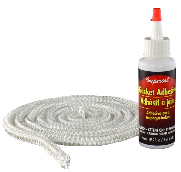 Imperial GA0189 1” X 6’ White Fiberglass Gasket Rope Kit, For: Airtight Stoves, Fireplace Inserts and Coal