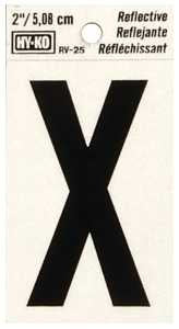 LETTER HOUSE X 2IN REFL BLK   