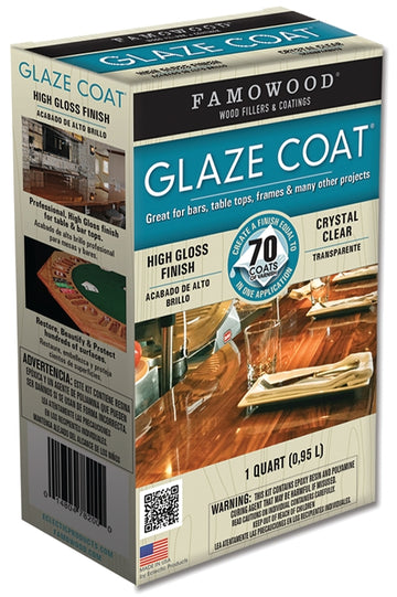 Famowood 5050080 Glaze Epoxy Coating, Liquid, Clear, 1 qt