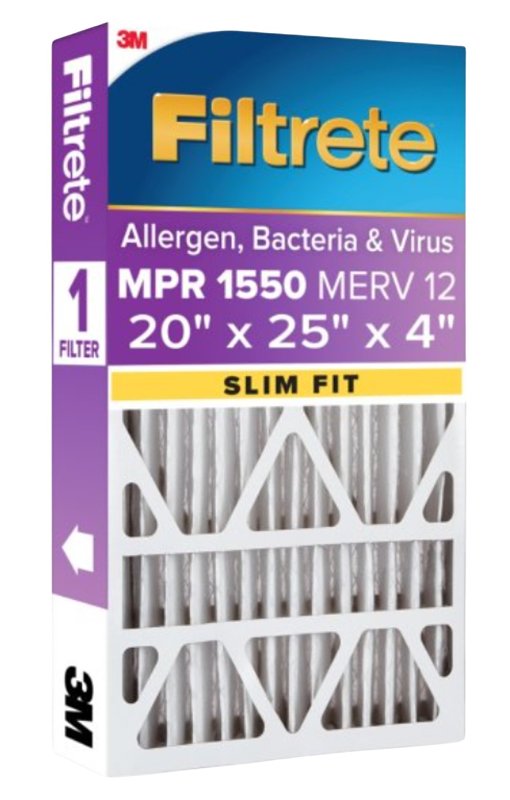 Filtrete NDP03-4S-4 Air Filter, Electrostatic, 4 in Thick, 25 in L, 20 in W, 12 MERV, 1550 MPR, 1/PK
