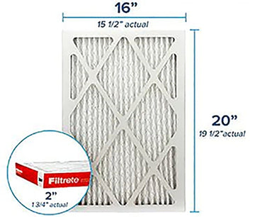 Filtrete Allergen Defense NADP00-2IN-4 Air Filter, 20 in L, 16 in W, 11 MERV, 1000 MPR, Polypropylene Frame