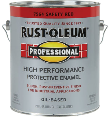 Professional 7564402 Enamel Paint, Oil Base, Gloss Sheen, Safety Red, 1 gal, Can, 230 to 390 sq-ft/gal Coverage Area