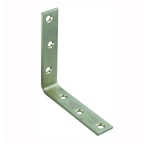 National Hardware 115BC Series N220-152 Corner Brace, 4.94 in L, 1 in W, 4.94 in H, Steel, Zinc, 0.16 in Thick Material