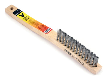 Forney 70523 Scratch Brush, Stainless Steel Bristle, 0.014 in L Trim, Wood Handle