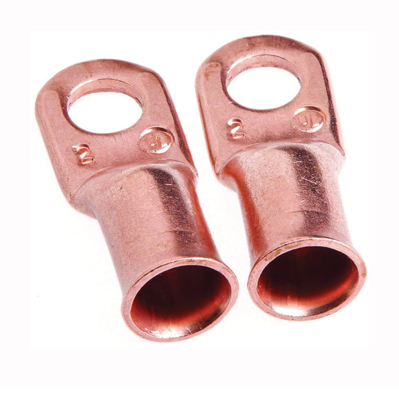 Forney 60094 Series Cable Lug, For: #2 Cable, 5/16 in Stud, #2 Wire, Copper
