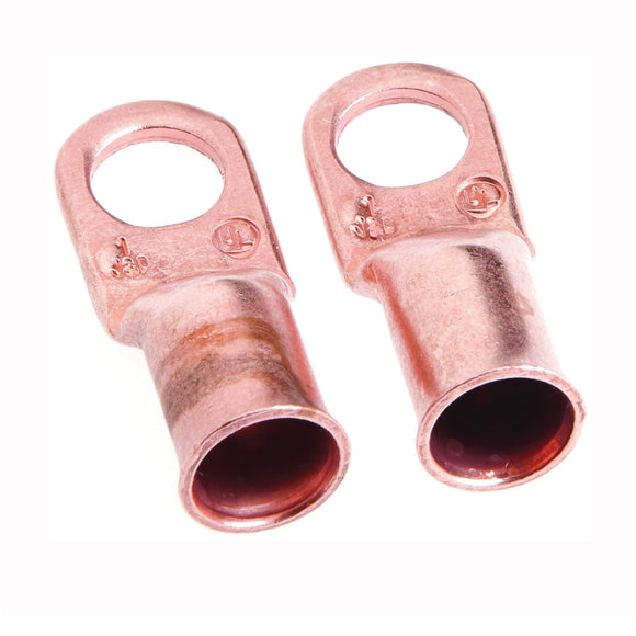 Forney 60095 Series Cable Lug, For: #1 Cable, 3/8 in Stud, #1 Wire, Copper