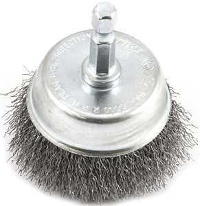 BRUSH CUP WIRE 2X.008IN 1/4HEX