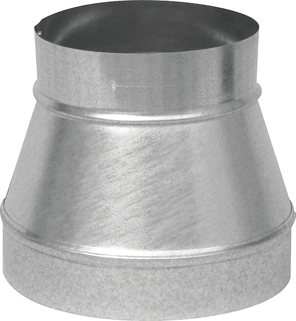 Imperial GV1269 Stove Pipe Reducer, 9 x 6 in, 26 ga Thick Wall, Mill finish, Galvanized