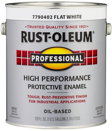 Professional 7790402 Enamel Paint, Oil Base, Flat Sheen, White, 1 gal, Can, 230 to 390 sq-ft/gal Coverage Area