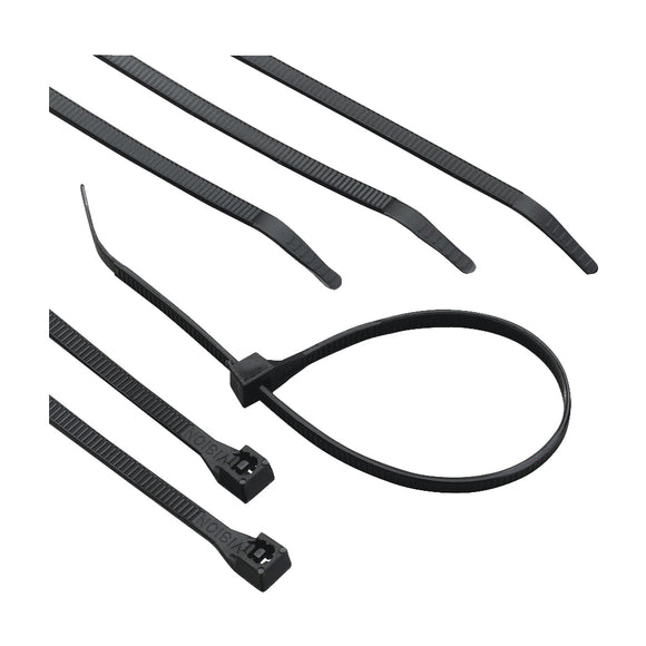 Calterm 73270 Cable Tie, 13/16 in Max Bundle Dia, 6/6 Nylon, Black, 4 in L, 100/BAG
