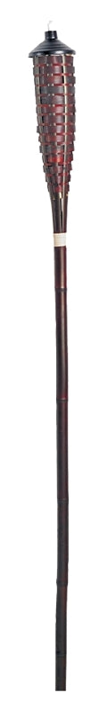 Seasonal Trends Y2569 Habi Torch, 3.54 in H, Bamboo/Fiberglass/Metal, Brown, Mahogany Finish