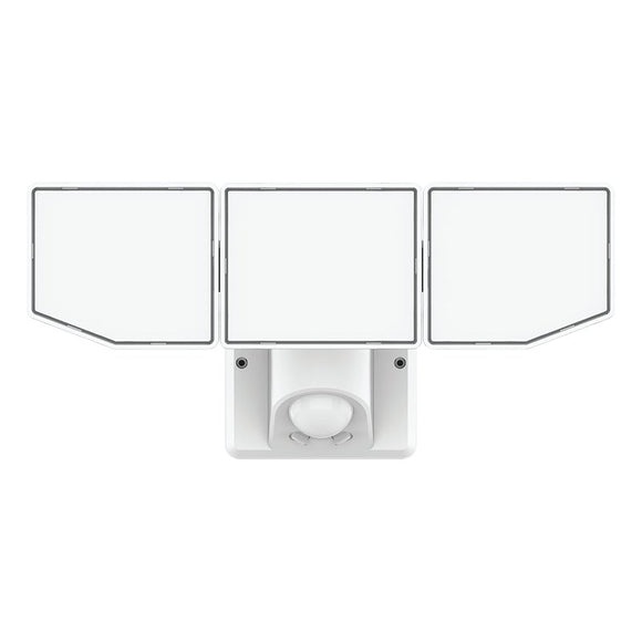 BELL LINK CL-SLM4KACW-3H 3-Head Security Light, 120 V, 35 W, LED Lamp, Daylight/Warm White, 4000 Lumens, White Fixture