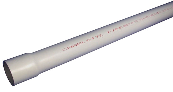 JM Eagle PVC 04012B 0800 Pipe, 1-1/4 in, 20 ft L, SCH 40 Schedule, PVC, White