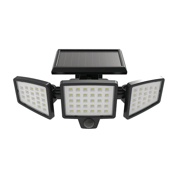 BELL LINK CL-SML3 3-Head Flood Light with Solar Panel, 3.7 V, 8 W, LED Lamp, Daylight, 1000 Lumens, 6500 K Color Temp