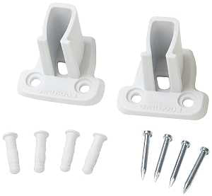 BRKT END W/ANCH 2/PK WHT      