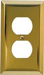 WALL PLATE 1G RECPT STL BRTBRS