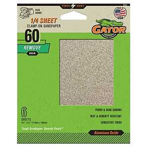 60GRIT ALUM OX 1/4 SHEET 6PK  