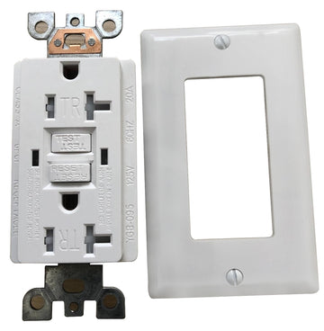 Genmax TR20WST GFCI Tamper Resistant Self-Test Receptacle, 20 A, White