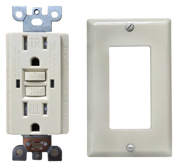 Genmax TR15VST GFCI Tamper Resistant Self-Test Receptacle, 15 A, Ivory