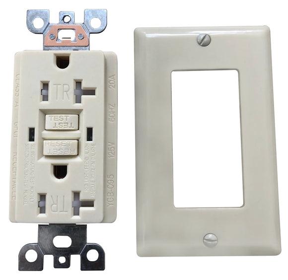 Genmax TR20VST GFCI Tamper Resistant Self-Test Receptacle, 20 A, Ivory