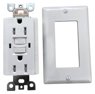 Genmax TRWR15WST GFCI Tamper & Weather Resistant Self-Test Receptacle, 15 A, White