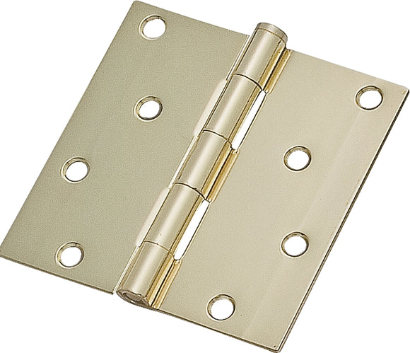 ProSource 20339BBX Square Corner Door Hinge, 4 in H Door Leaf, 1-3/4 in W Door Leaf, 2.2 mm Thick Door Leaf, 4 x 4 in