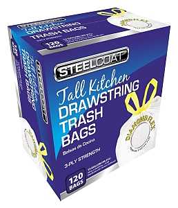 TRASH BAG DRAWSTRING 13G 120CT