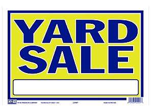 SIGN PLSTC YARD SALE 9INX13IN 