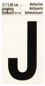 LETTER HOUSE J 2IN REFL BLK   