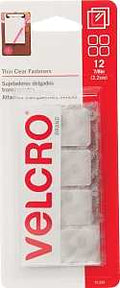 FASTENER VELCRO SQ 7/8IN CLEAR