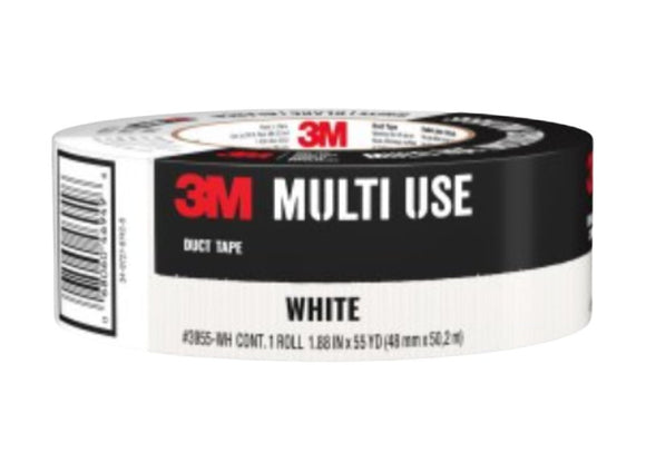 3M 3955-WH Duct Tape, 60 yd L, 1.88 in W, White