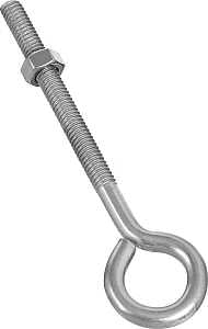 EYE BOLT W/NUT 3/8X6IN SS     