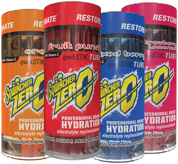 Sqwincher X440-MK600 Qwik Stik, Powder, Fruit Punch, Lemonade, Mixed Berry, Orange, Strawberry, 0.11 oz Tube