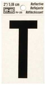 LETTER HOUSE T 2IN REFL BLK   