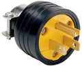 RUBBER PLUG BLK 3W 2P 15A 125V