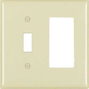 WALL PLATE 2G 1TOGG&1DECO IVRY