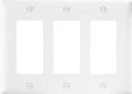 WALL PLATE 3GNG 3DECO NYLN WHT