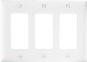 WALL PLATE 3GNG 3DECO NYLN WHT