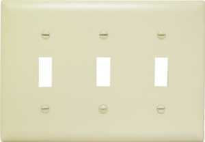WALL PLATE 3GANG 3 TOGGLE IVRY