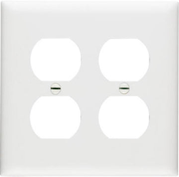 Legrand TradeMaster TP82WCC30 Wallplate, 4-11/16 in L, 4-3/4 in W, Standard, 2 -Gang, Nylon, White, Matte