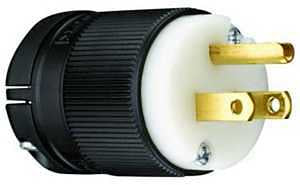 STRT BLADE PLUG BLACK 15A 125V