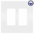 SL WALL PLATE MIC 2G 2DECO WHT