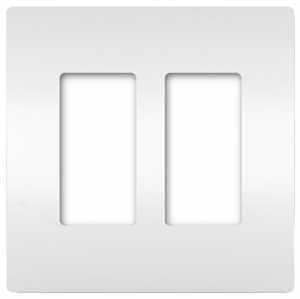 SCRWLS WALL PLATE 2G 2DECO WHT